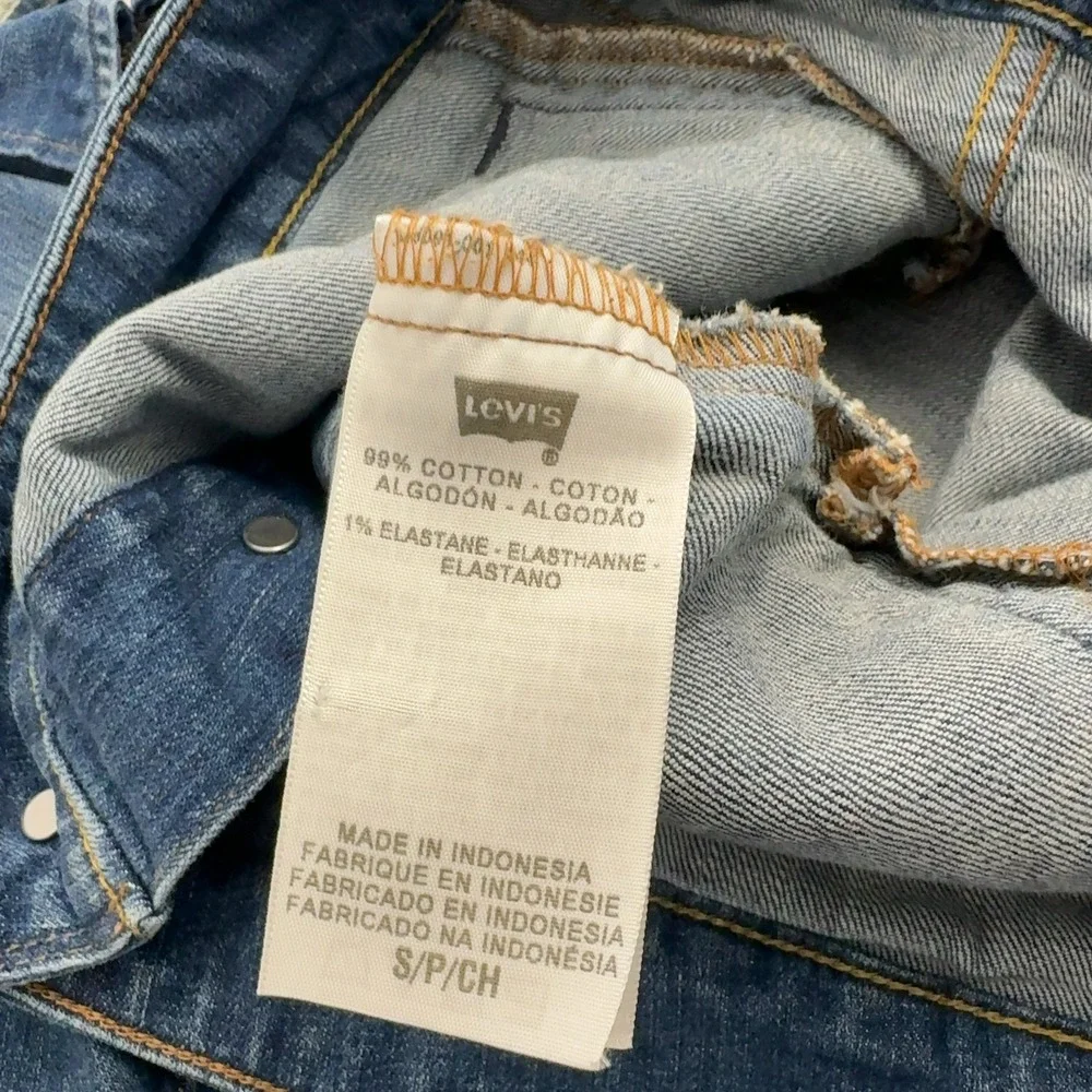 Levi's Denim Jacket Womens S Blue Cotton Blend‎ Stretch Trucker Classic Style
